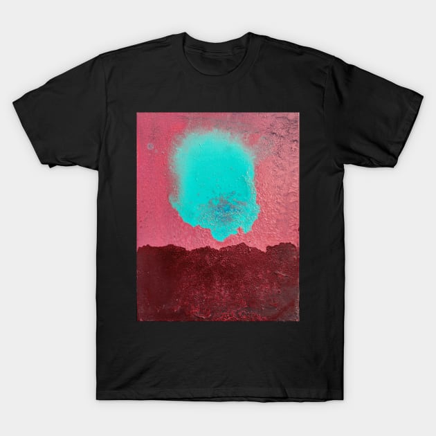 Red and Turquoise Abstract Painting T-Shirt by MihaiCotiga Art